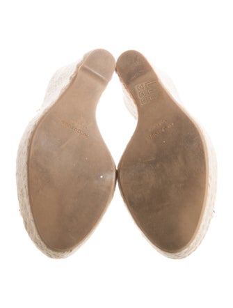 Sergio Rossi Patent Leather Whipstitch Trim Espadrilles