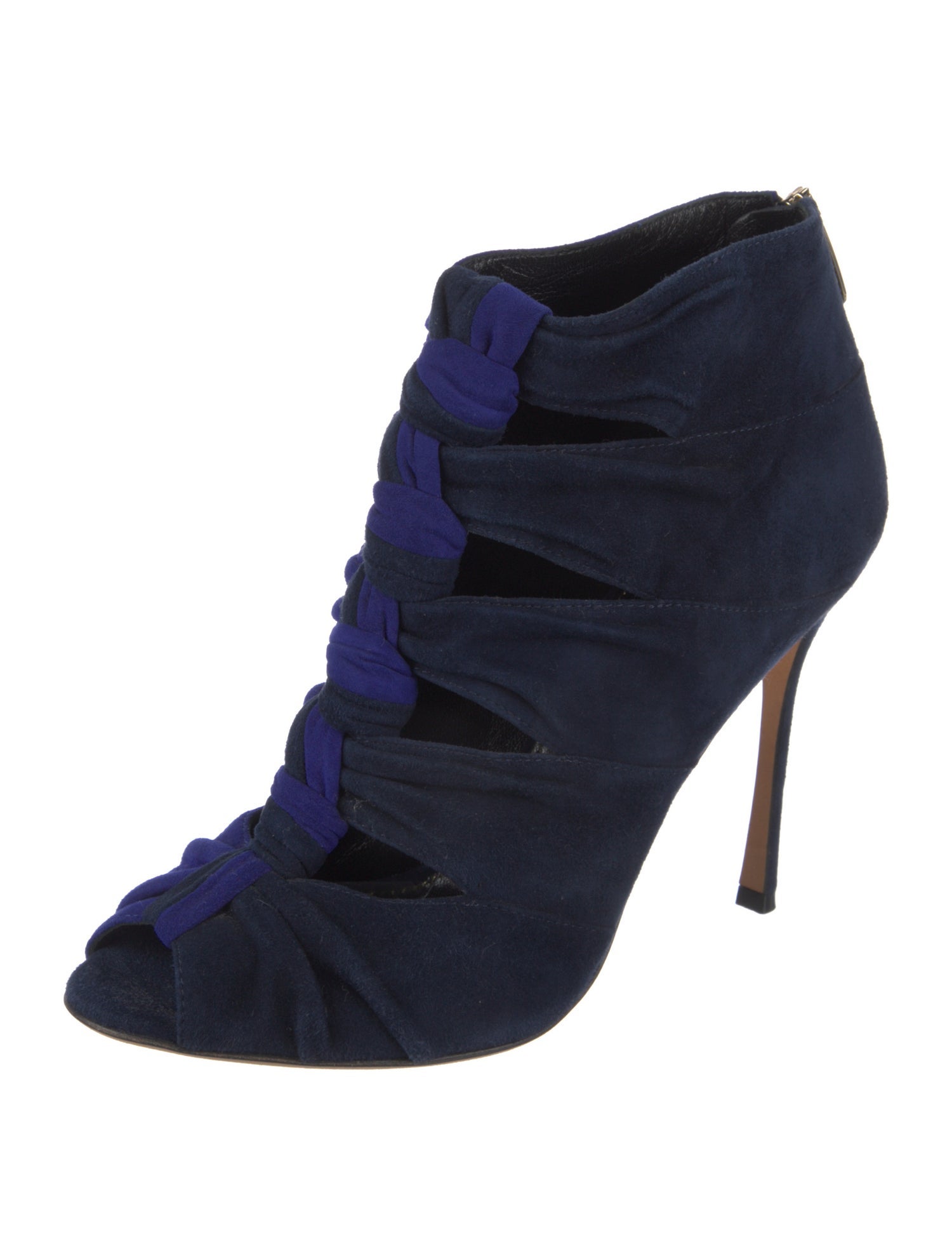 Sergio Rossi Suede Cutout Accent Boots