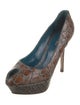 Sergio Rossi Leather Animal Print Pumps