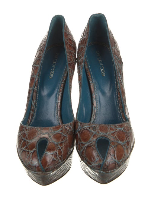Sergio Rossi Leather Animal Print Pumps