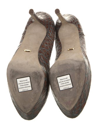 Sergio Rossi Leather Animal Print Pumps