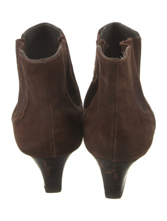 Sergio Rossi Suede Leather Trim Embellishment Boots