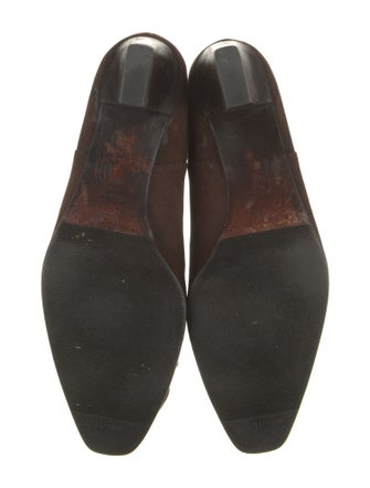 Sergio Rossi Suede Leather Trim Embellishment Boots