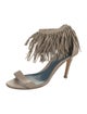 Sergio Rossi Leather Fringe Trim Accent Sandals