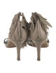 Sergio Rossi Leather Fringe Trim Accent Sandals
