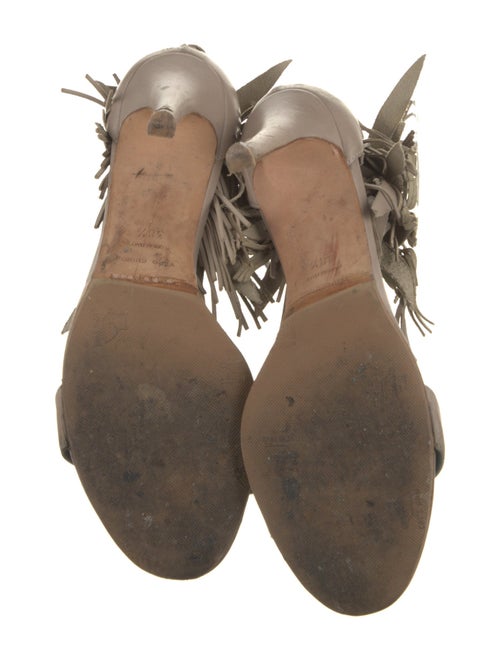 Sergio Rossi Leather Fringe Trim Accent Sandals