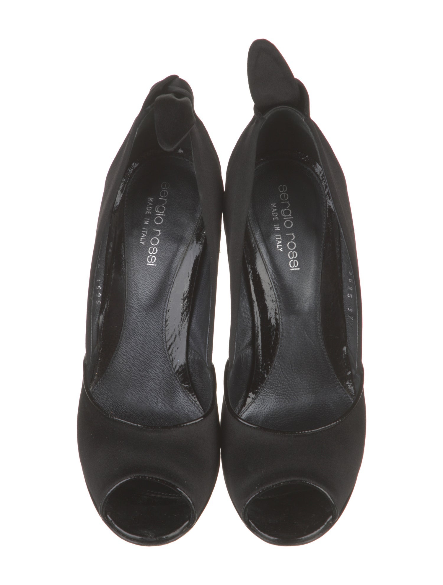 Sergio Rossi Satin Bow Accents D'Orsay Pumps