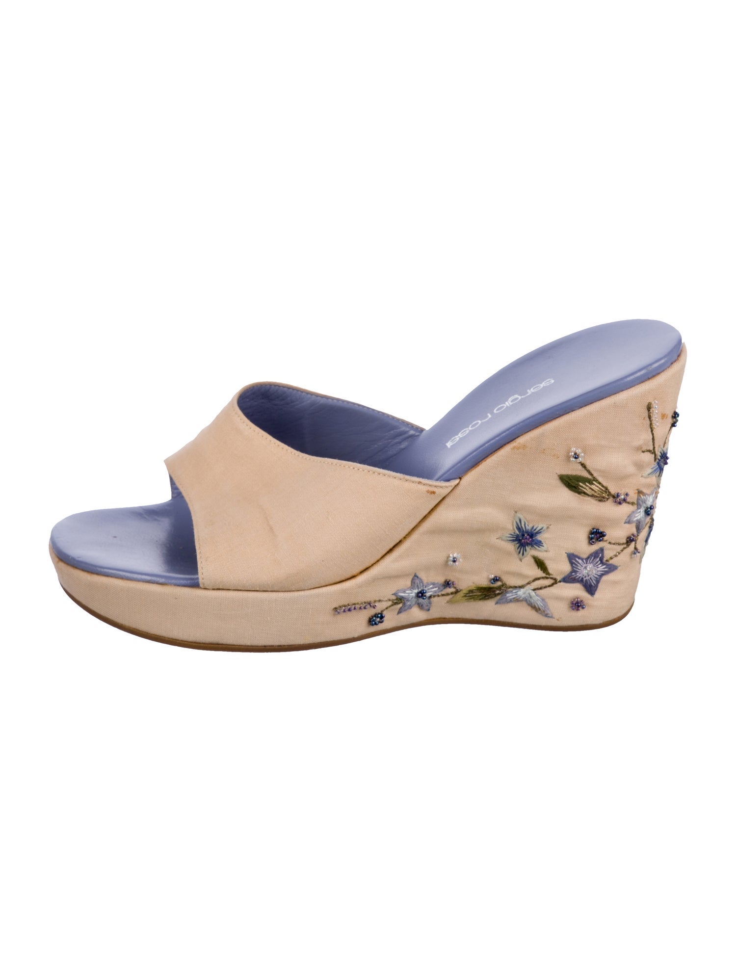 Sergio Rossi Embroidered Accent Espadrilles