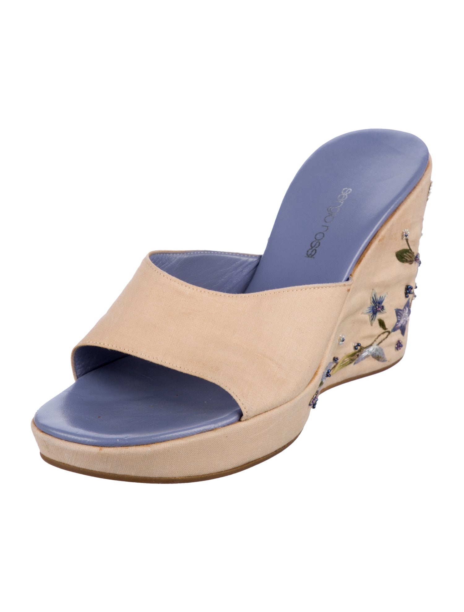 Sergio Rossi Embroidered Accent Espadrilles