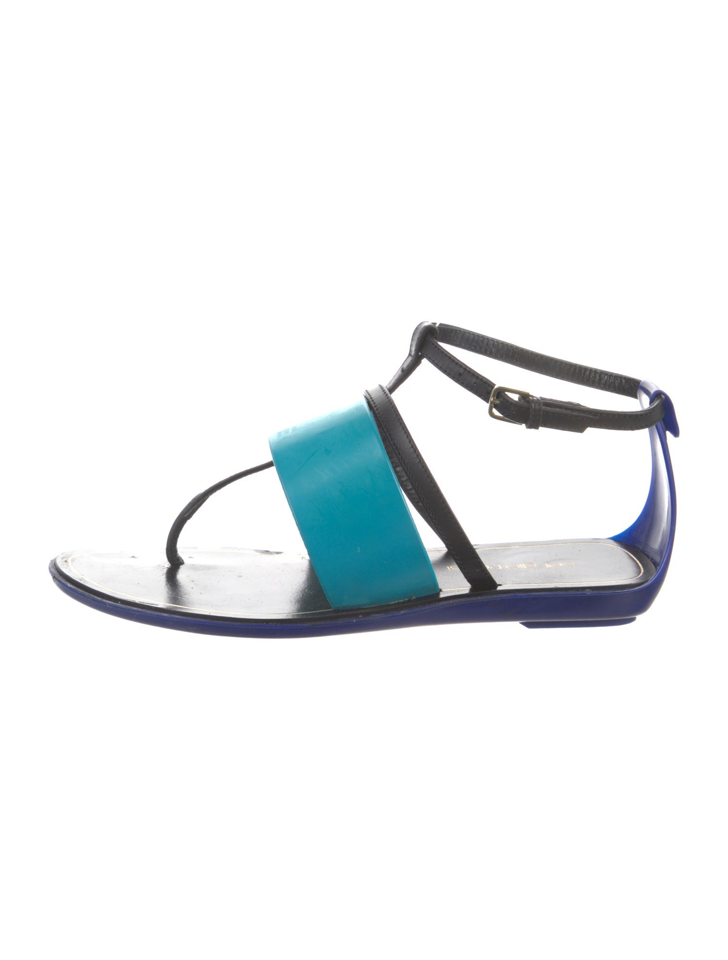 Sergio Rossi Leather T-Strap Sandals