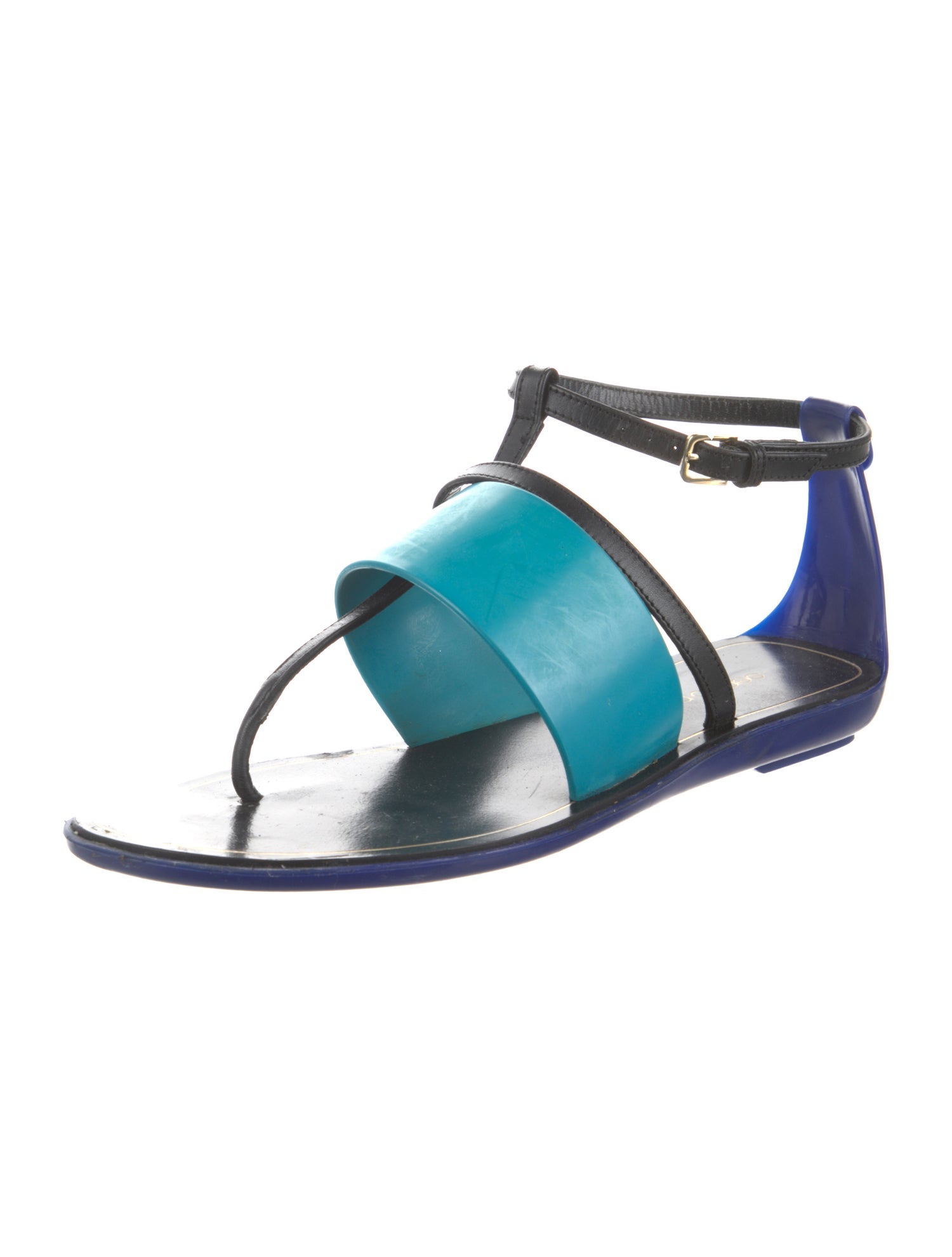 Sergio Rossi Leather T-Strap Sandals