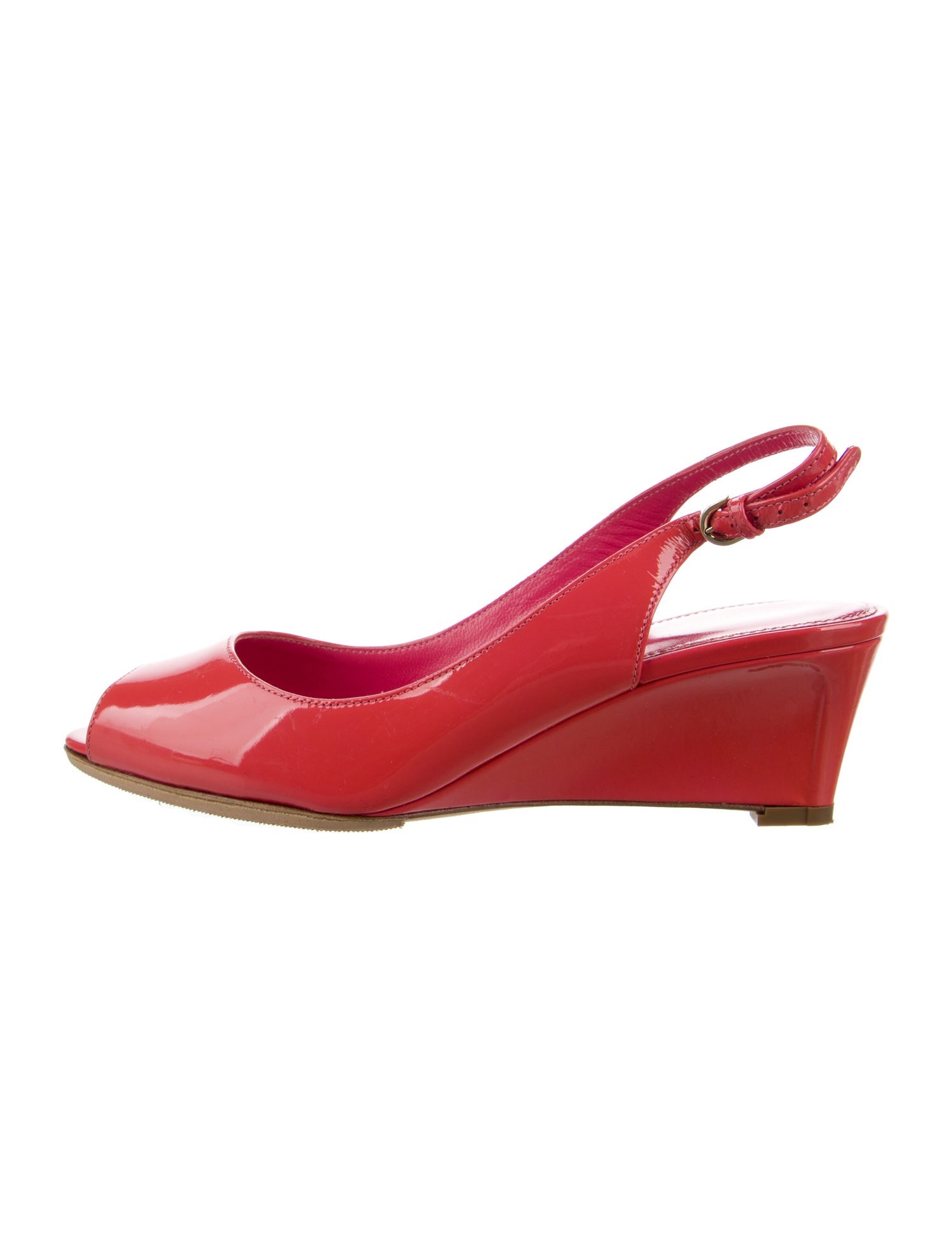 Sergio Rossi Patent Leather Slingback Sandals