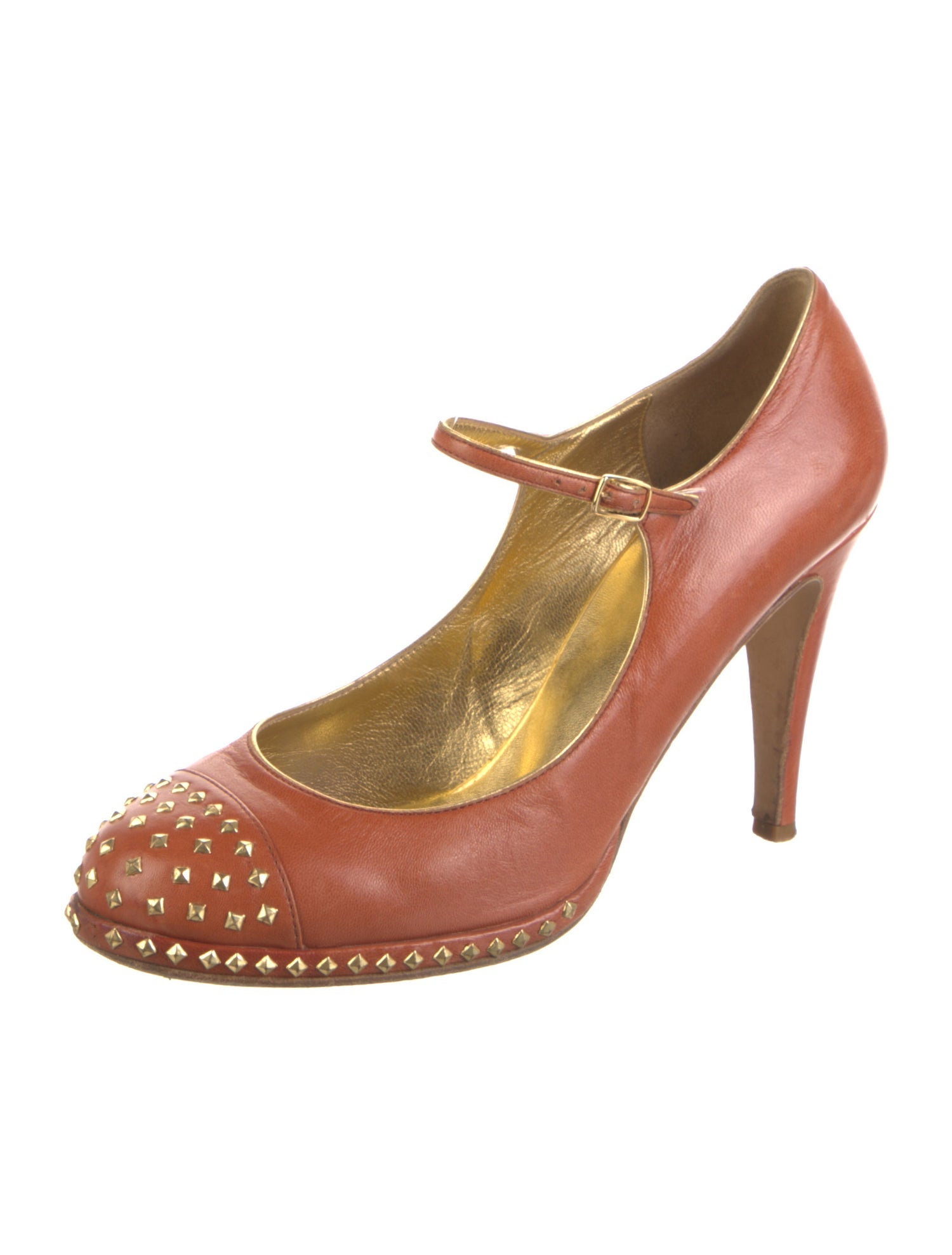 Sergio Rossi Leather Studded Accents Pumps