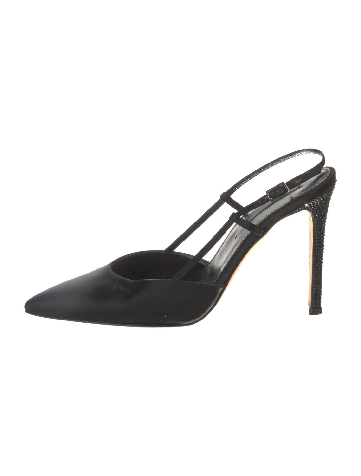 Sergio Rossi Satin Crystal Embellishments Slingback Sandals