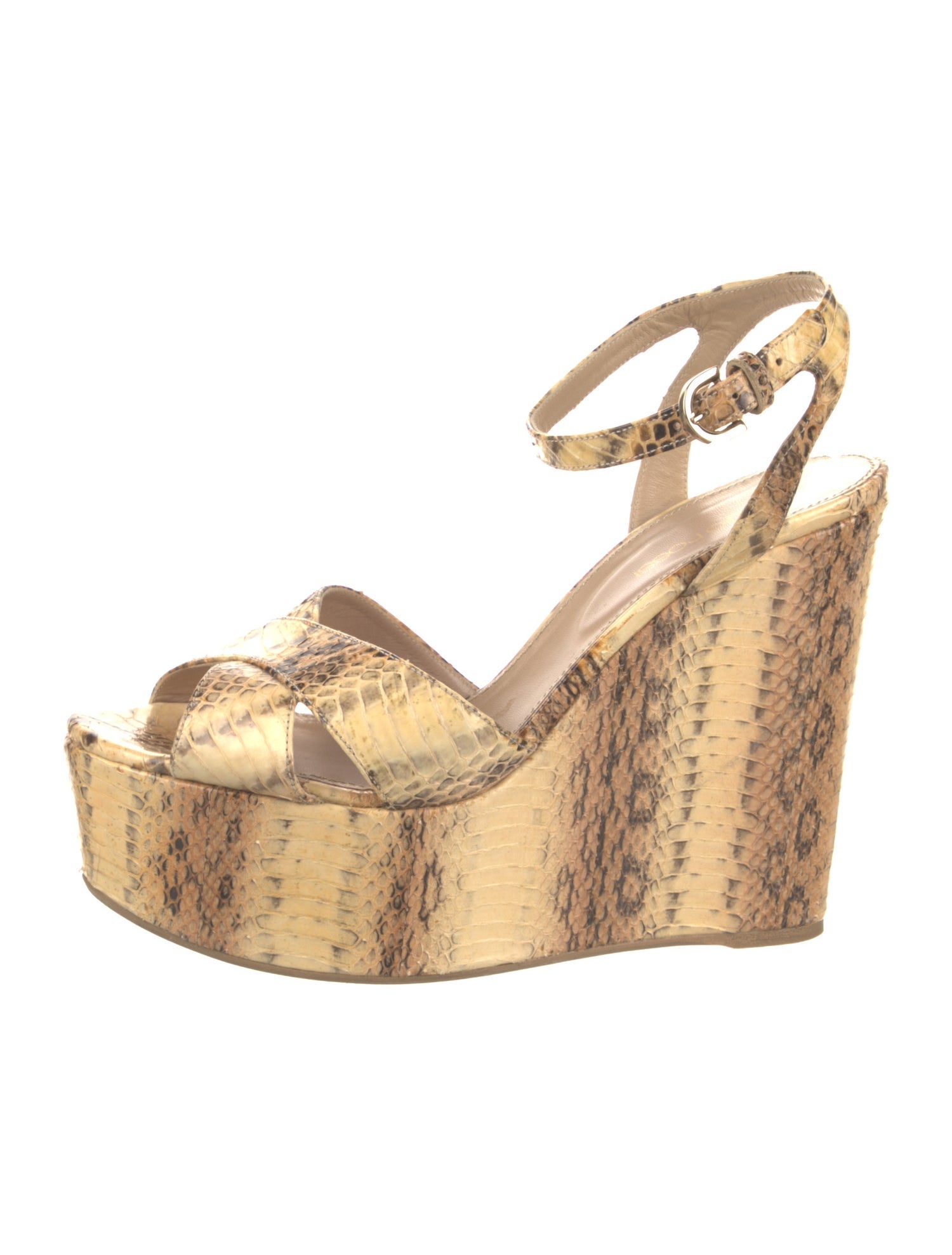 Sergio Rossi Snakeskin Animal Print Espadrilles