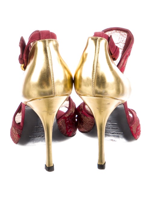 Sergio Rossi Mesh Animal Print T-Strap Sandals