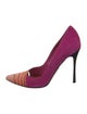 Sergio Rossi Suede Colorblock Pattern Pumps