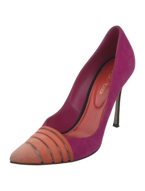 Sergio Rossi Suede Colorblock Pattern Pumps