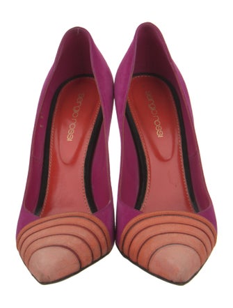 Sergio Rossi Suede Colorblock Pattern Pumps