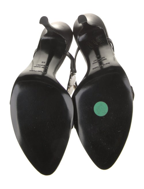 Sergio Rossi Leather Crystal Embellishments Slides