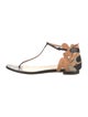 Sergio Rossi Snakeskin T-Strap Sandals