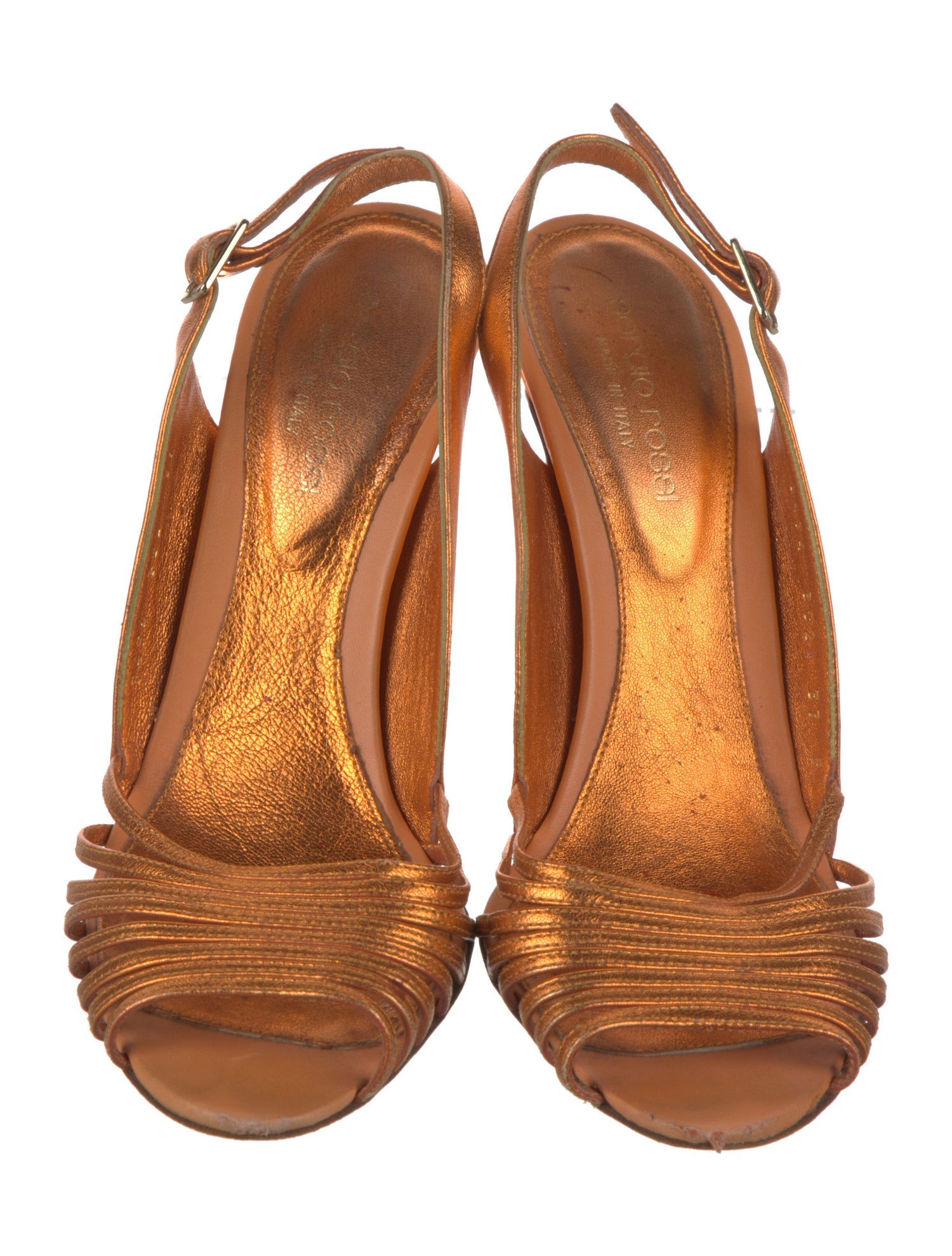 Sergio Rossi Leather Slingback Sandals