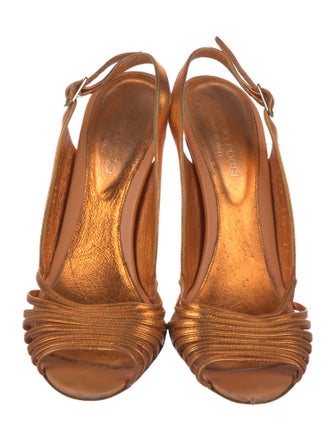 Sergio Rossi Leather Slingback Sandals