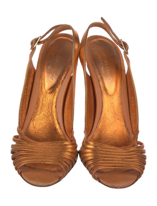Sergio Rossi Leather Slingback Sandals