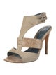 Sergio Rossi Suede Animal Print Slingback Sandals