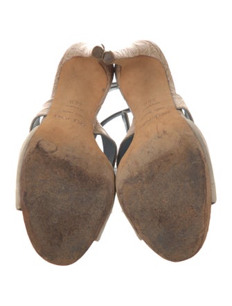 Sergio Rossi Suede Animal Print Slingback Sandals