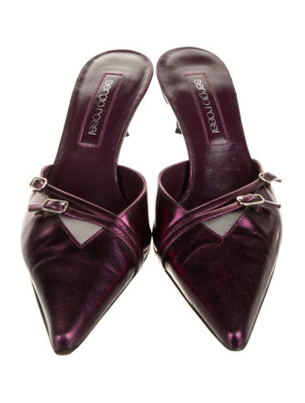 Sergio Rossi Leather Mules
