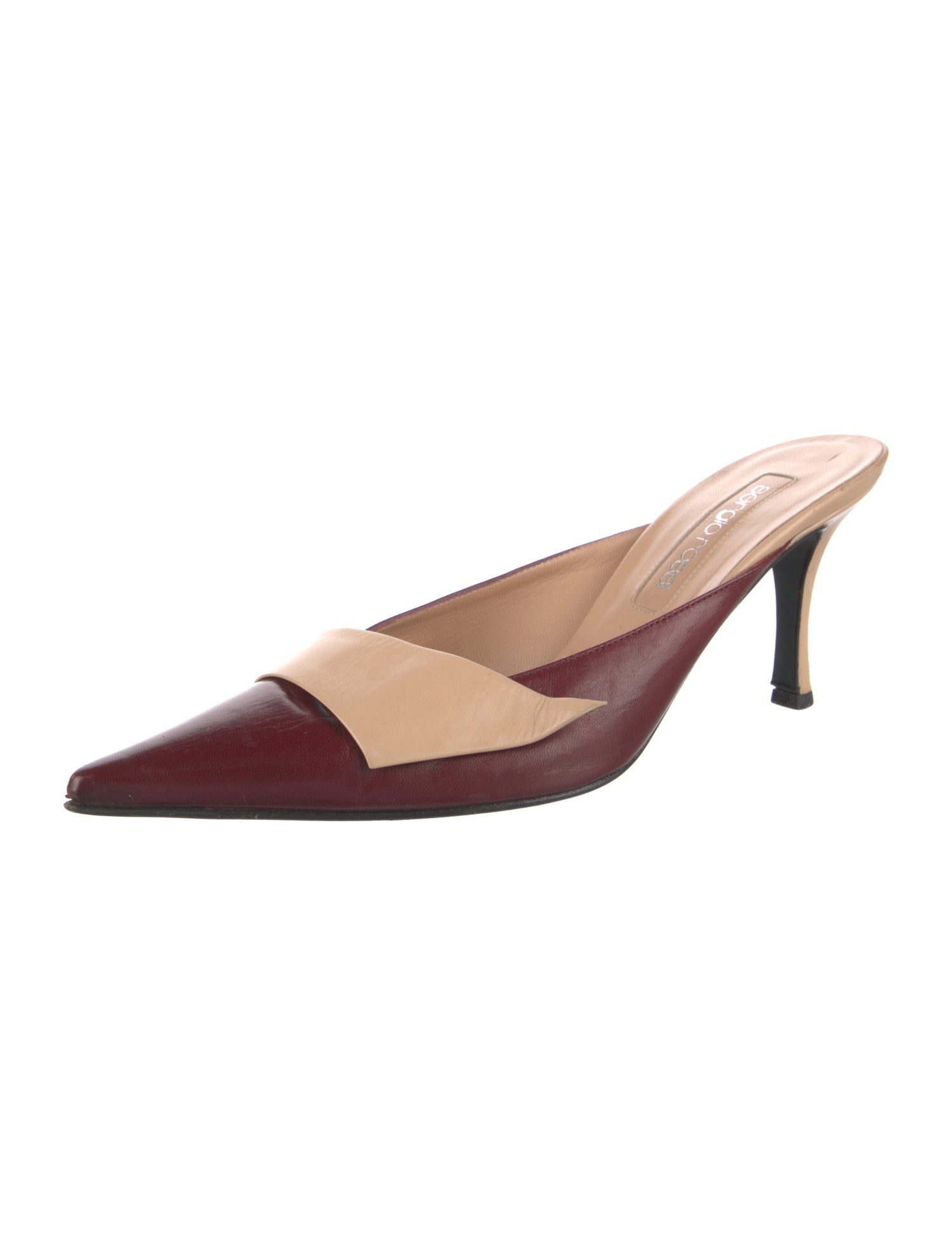 Sergio Rossi Leather Animal Print Mules