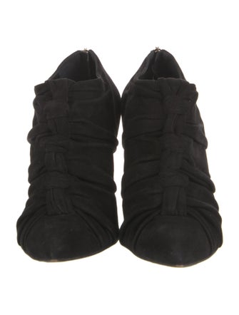 Sergio Rossi Suede Printed Lace-Up Boots