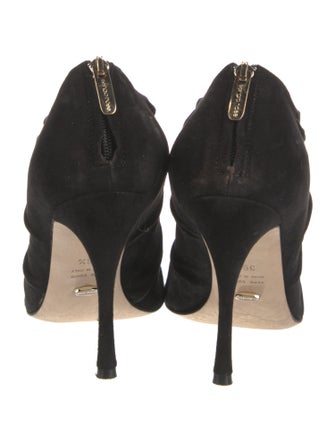 Sergio Rossi Suede Printed Lace-Up Boots