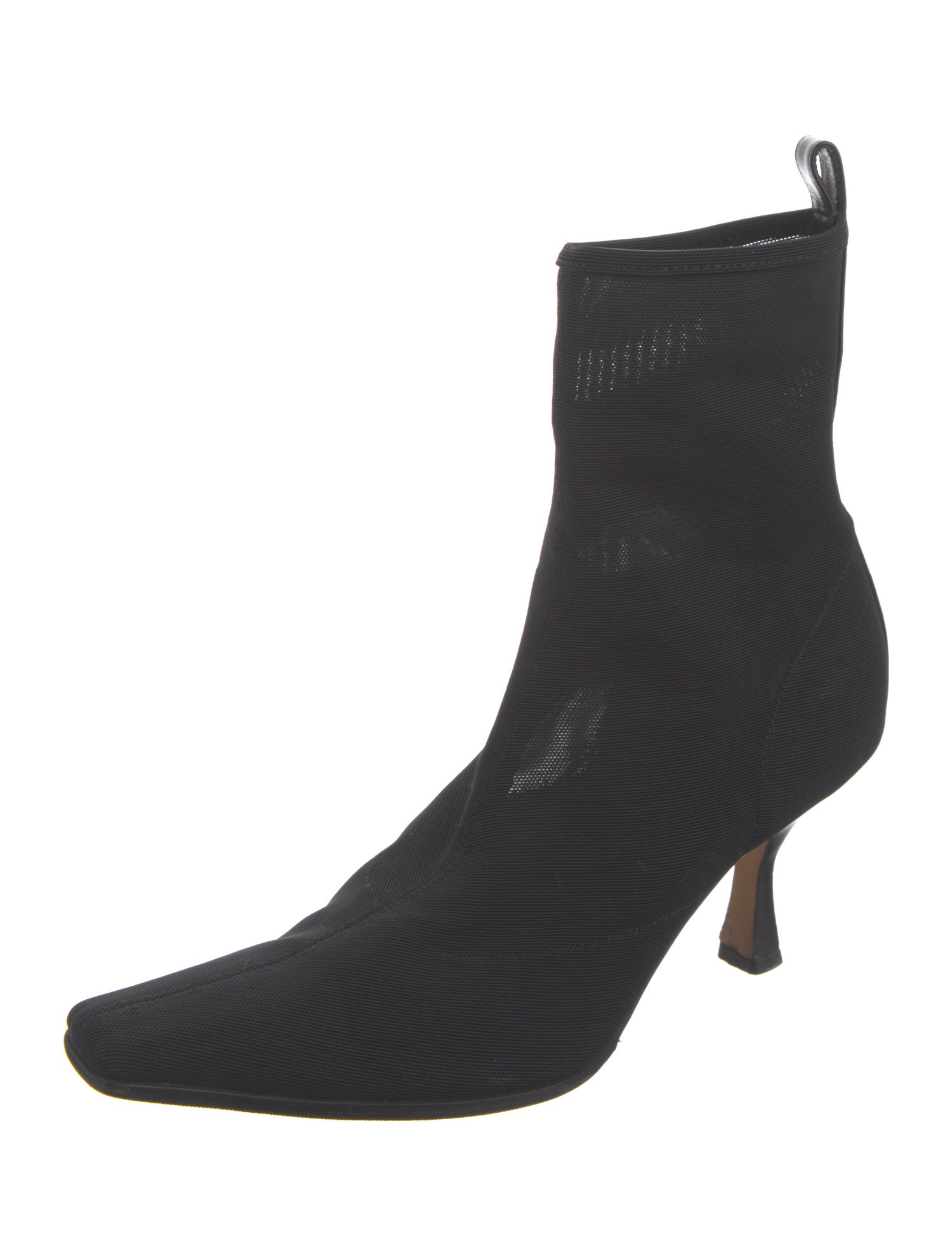 Sergio Rossi Leather Trim Embellishment Sock Boots