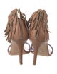 Sergio Rossi Leather Fringe Trim Accent Sandals