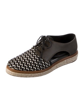Sergio Rossi Leather Animal Print Oxfords