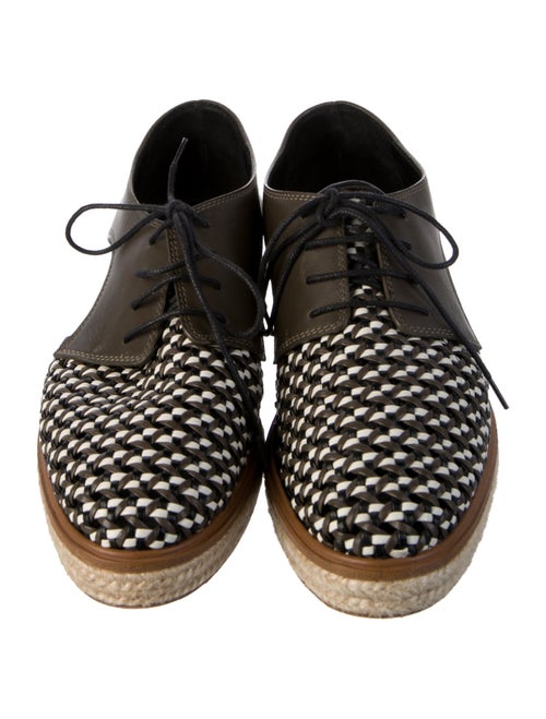 Sergio Rossi Leather Animal Print Oxfords