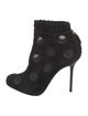 Sergio Rossi Suede Mesh Accents Lace-Up Boots