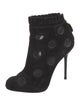 Sergio Rossi Suede Mesh Accents Lace-Up Boots