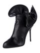 Sergio Rossi Leather Ruffle Embellishment Lace-Up Boots