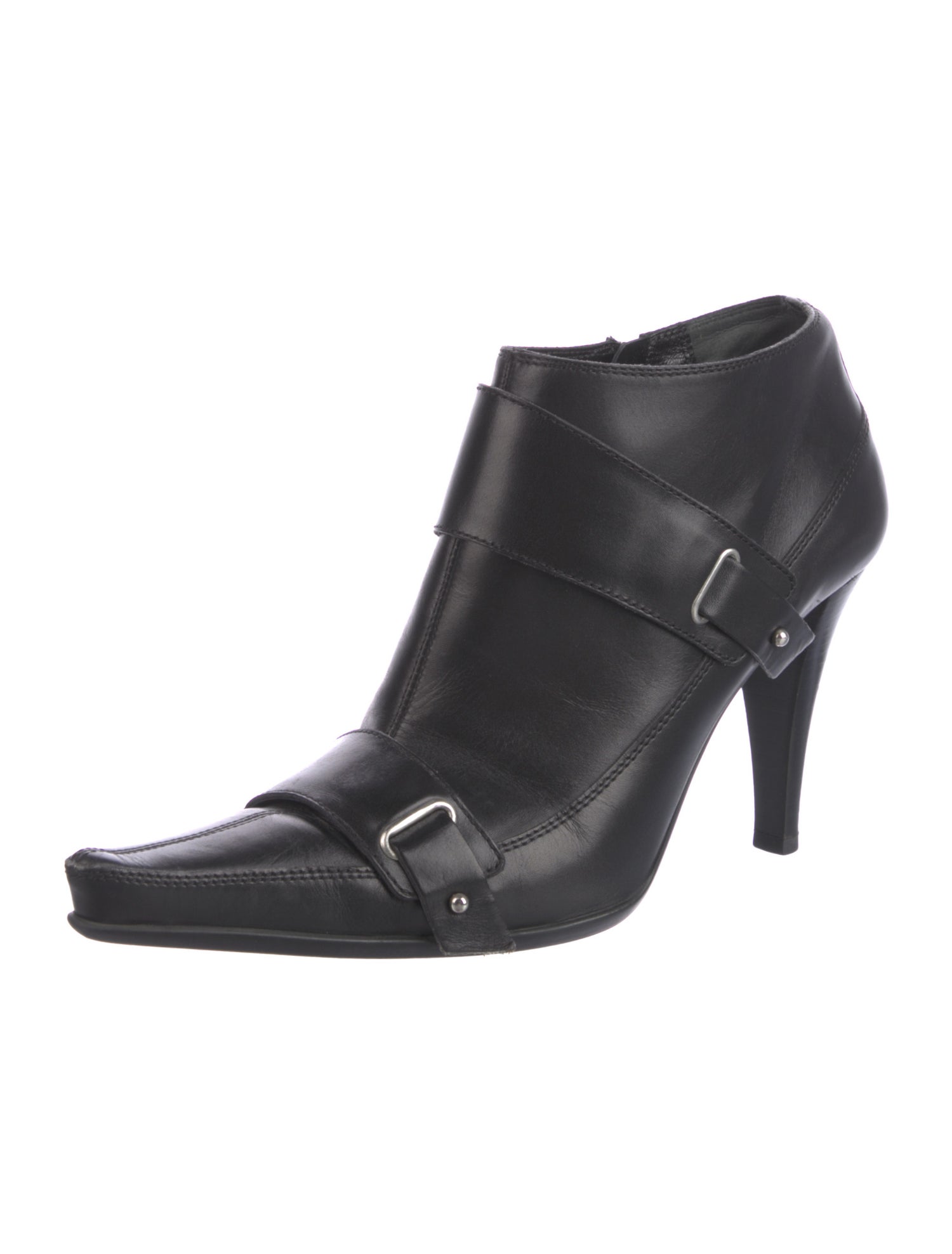 Sergio Rossi Leather Moto Boots