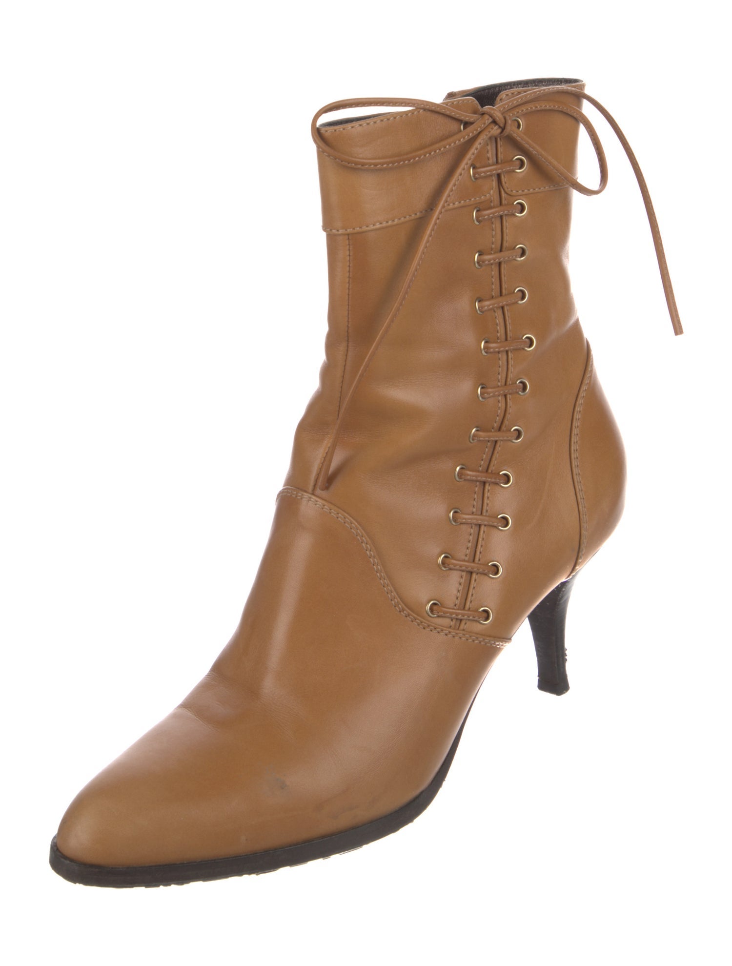 Sergio Rossi Leather Lace-Up Boots