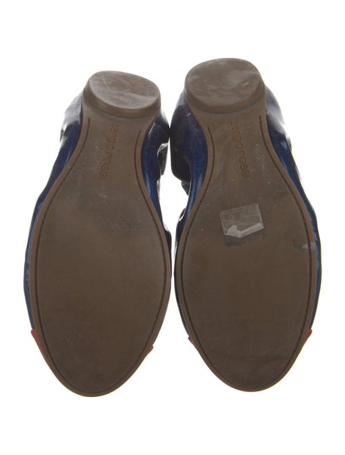 Sergio Rossi Patent Leather Colorblock Pattern Ballet Flats