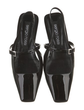 Sergio Rossi Patent Leather Slingback Flats