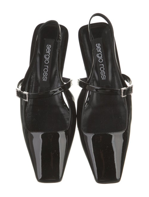 Sergio Rossi Patent Leather Slingback Flats