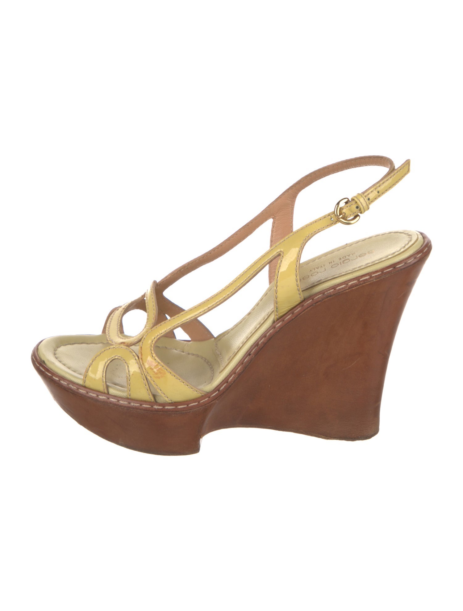 Sergio Rossi Patent Leather Slingback Sandals