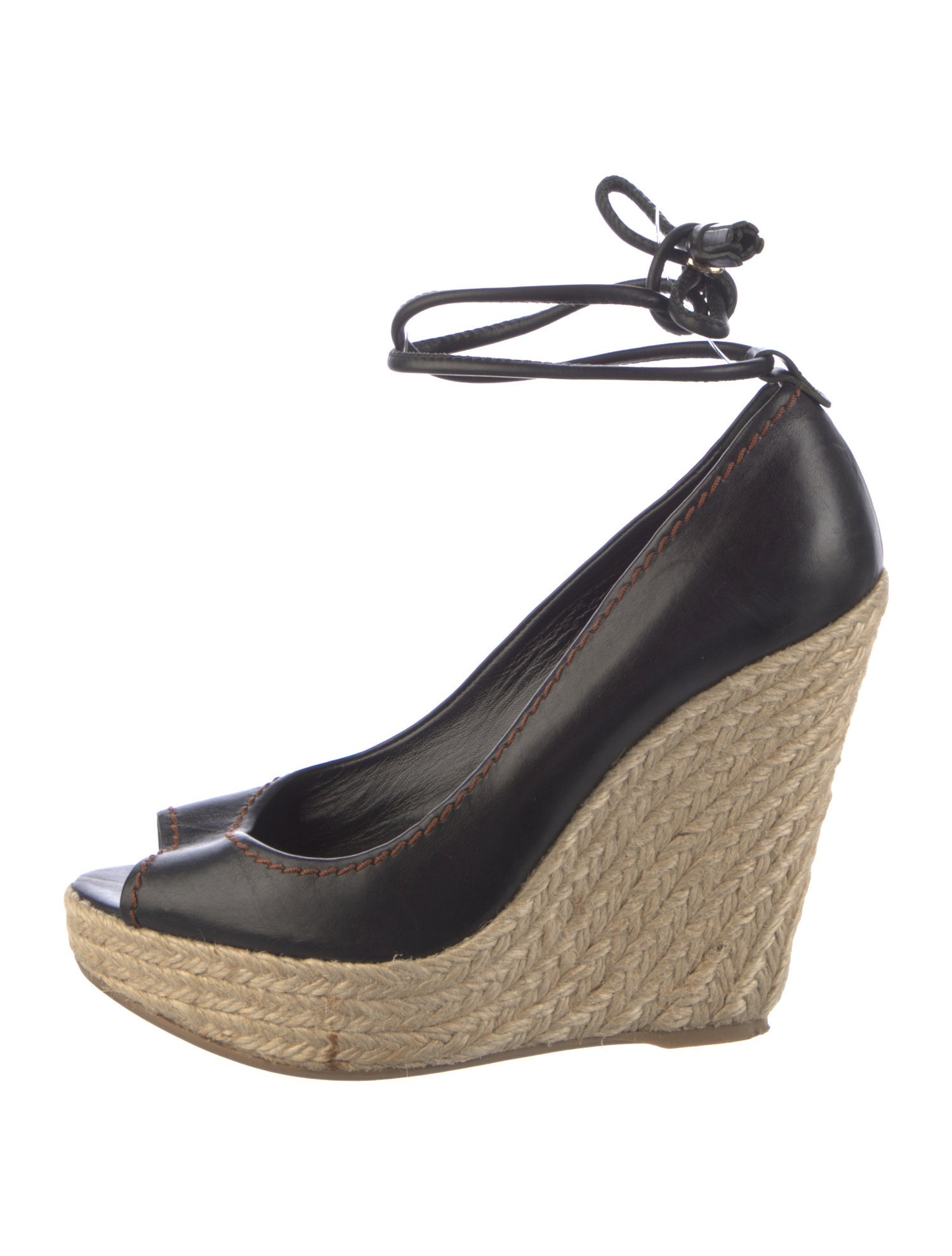 Sergio Rossi Leather Leather Trim Embellishment Espadrilles