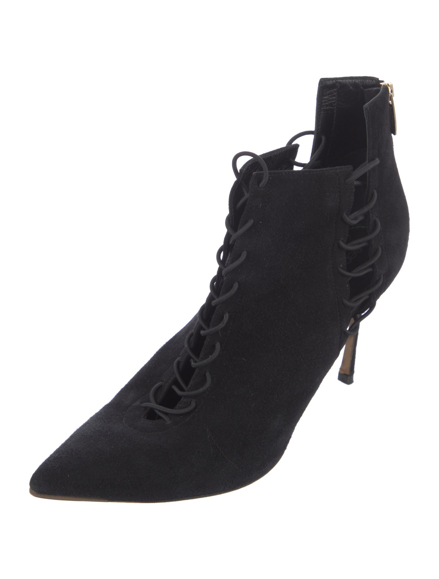 Sergio Rossi Suede Animal Print Lace-Up Boots