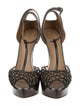 Sergio Rossi Patent Leather Crystal Embellishments T-Strap Pumps